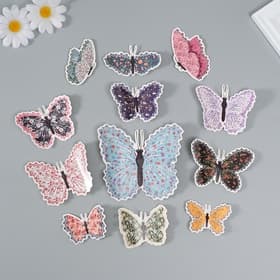 Набор магнитов на холодильник «Цветочки. Ситец», 12 шт., картон, h=4-10 см