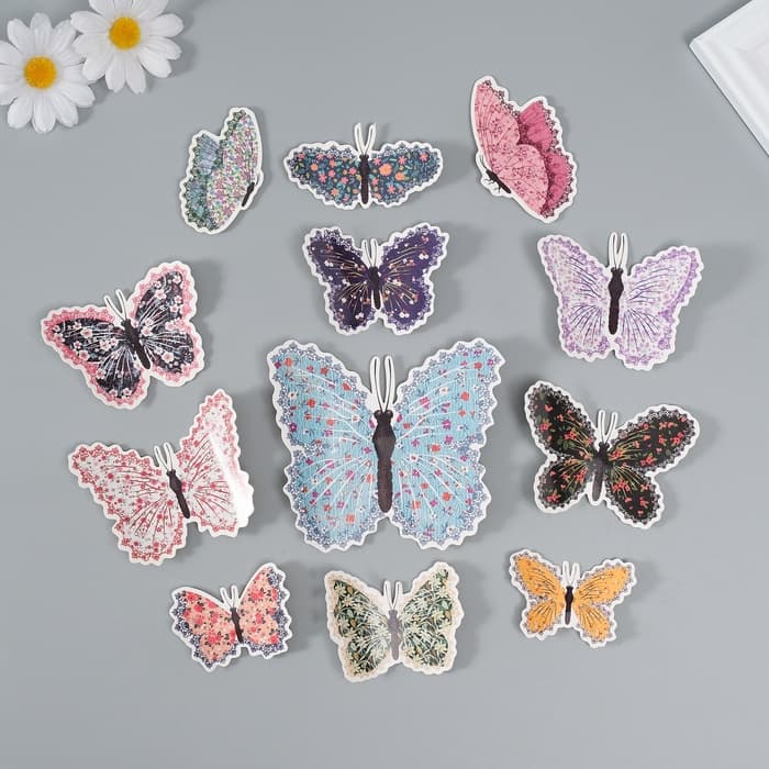 Набор магнитов на холодильник «Цветочки. Ситец», 12 шт., картон, h=4-10 см