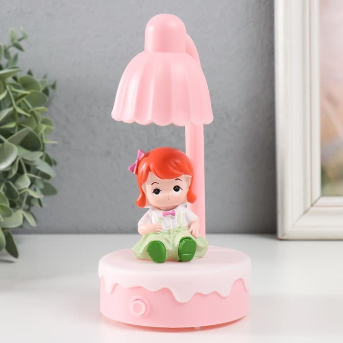 Фигурка светящаяся «Малыш или Малышка под лампой», полистоун, 8×8×16 см, МИКС