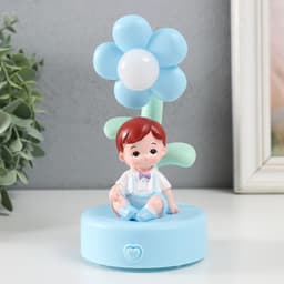 Фигурка световая «Малыш или Малышка у цветка», полистоун, 14.5×8×8 см, МИКС