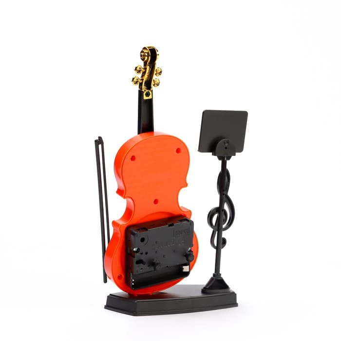 Часы - будильник настольные «Скрипка с пюпитром», дискретный ход, d=6.5 см, 11.6×21 см, АА