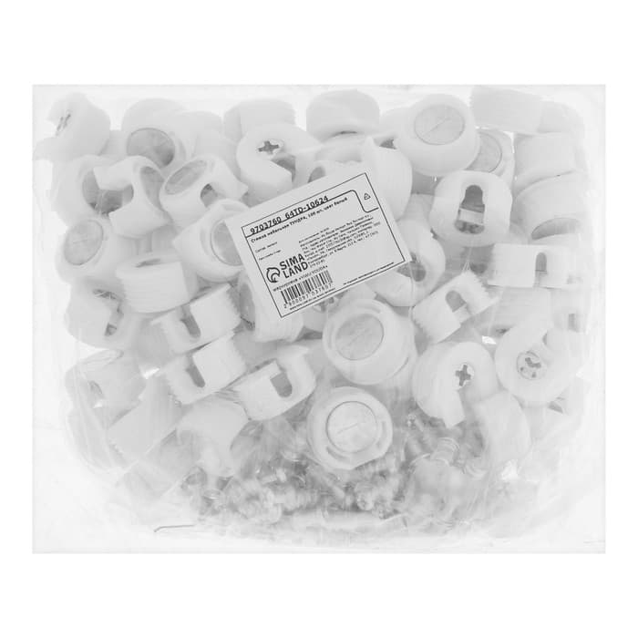 Стяжка мебельная ТУНДРА, 100 шт., белая