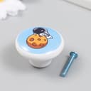 Фурнитура для шкатулки, ручка «Космонавт на метеорите», керамика, металл, 3.8×3.8 см