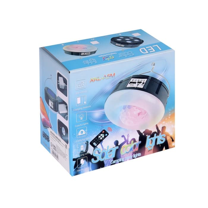 Садовый светильник «Диско-шар», уличный, на солнечной батарее, 13×6×13 см, 6 LED, пульт ДУ, свечение RGBW