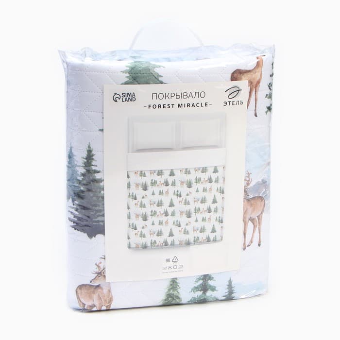 Покрывало 1.5-спальное «Этель» Forest miracle, 145×210 см, микрофибра