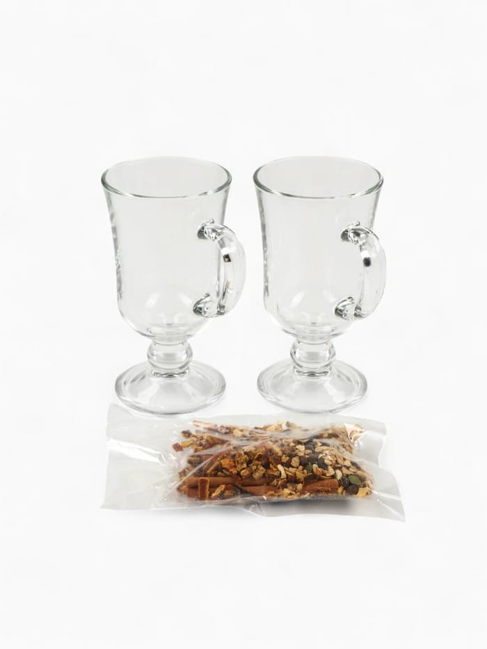 Подарочный набор для приготовления глинтвейна «Новый год: Счастья»: специи, 30 г, бокалы 2 шт.×250 мл.