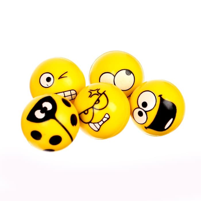Мяч каучуковый «Смайлики», 2.7 см, цвета МИКС