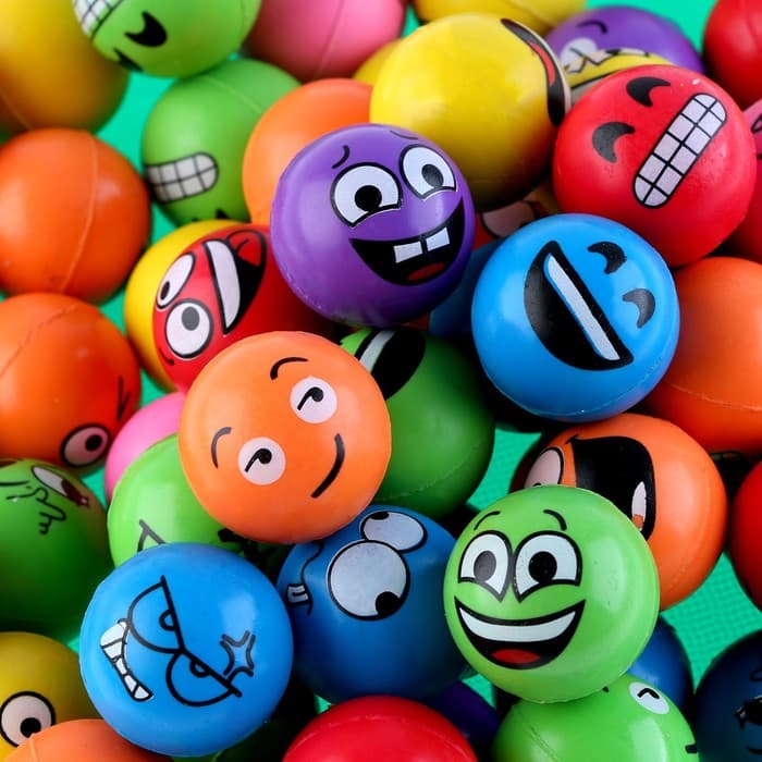 Мяч каучуковый «Смайлики», 2.7 см, цвета МИКС