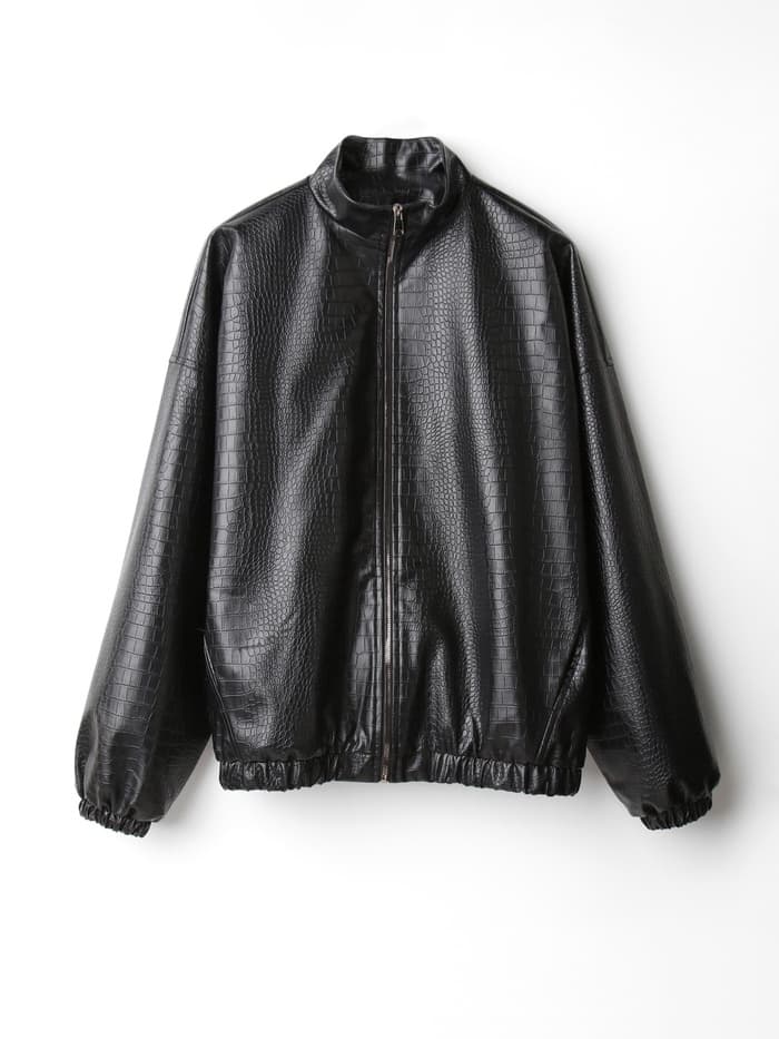 Жакет женский демисезонный MINAKU: Eco leather, чёрный, размер 44