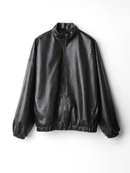 Жакет женский демисезонный MINAKU: Eco leather, чёрный, размер 44