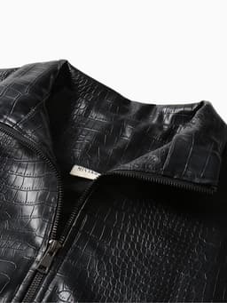 Жакет женский демисезонный MINAKU: Eco leather, чёрный, размер 44