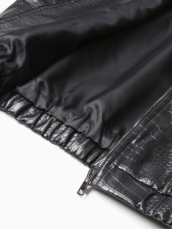 Жакет женский демисезонный MINAKU: Eco leather, чёрный, размер 44