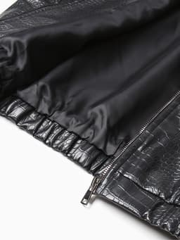 Жакет женский демисезонный MINAKU: Eco leather, чёрный, размер 44