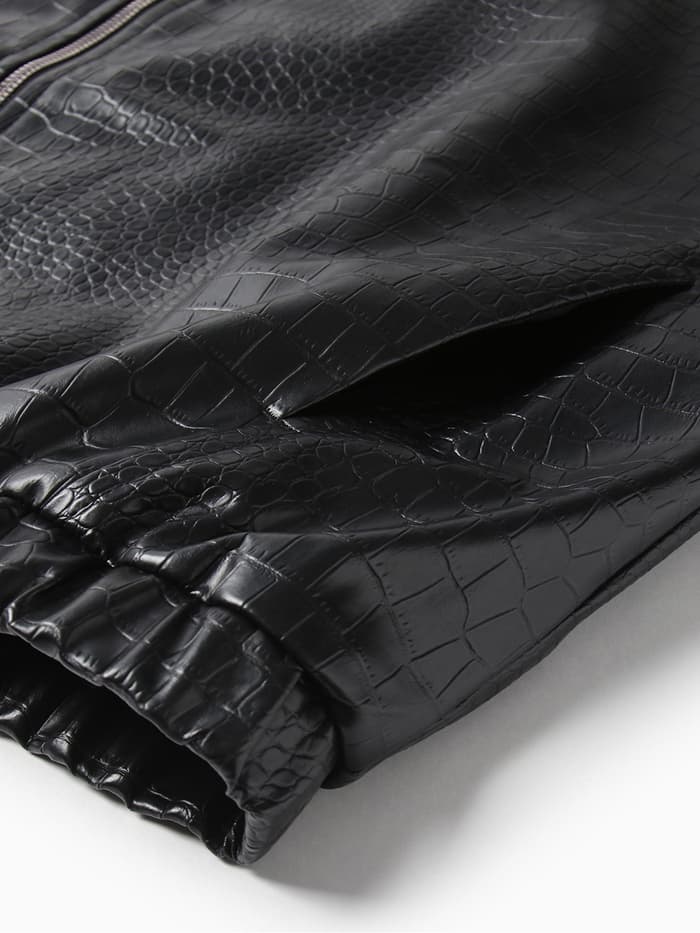 Жакет женский демисезонный MINAKU: Eco leather, чёрный, размер 44