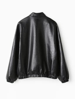 Жакет женский демисезонный MINAKU: Eco leather, чёрный, размер 46