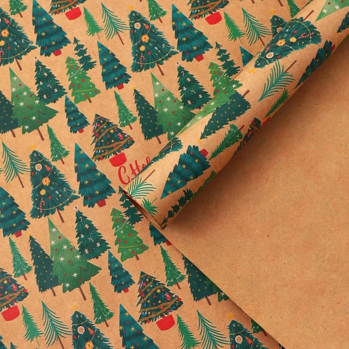 Бумага упаковочная бурый крафт «Исполнения желаний», 50 × 70 см