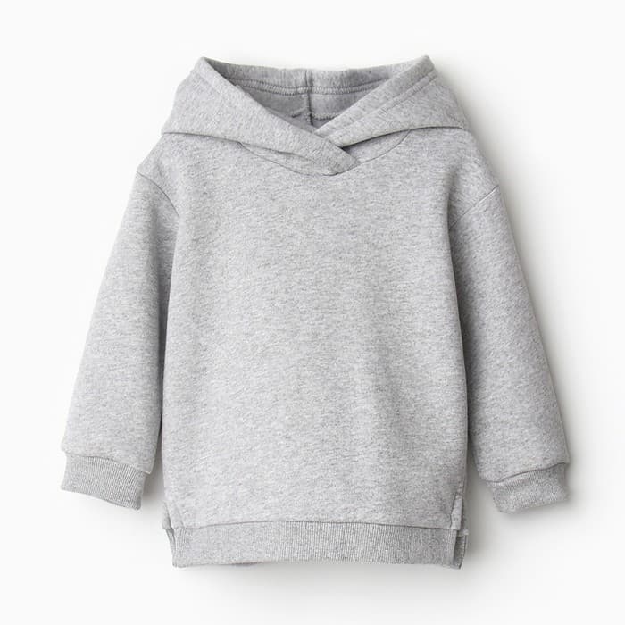 Худи для девочки, рост 92 см, серая меланж