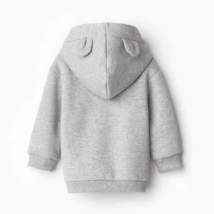 Худи для девочки, рост 92 см, серая меланж