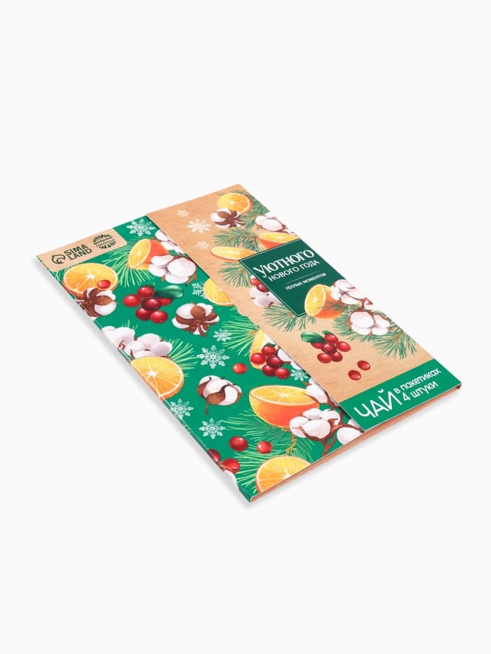 Чай новогодний в пакетиках «Уютного Нового года» в конверте, 7.2 г (4 шт.×1.8 г)