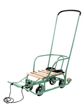 Санки детские с колёсами Nika Kids «Тимка 5 универсал», с ручкой, оливковые