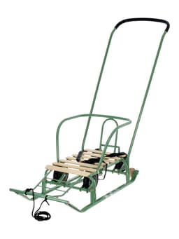 Санки детские с колёсами Nika Kids «Тимка 5 универсал», с ручкой, оливковые