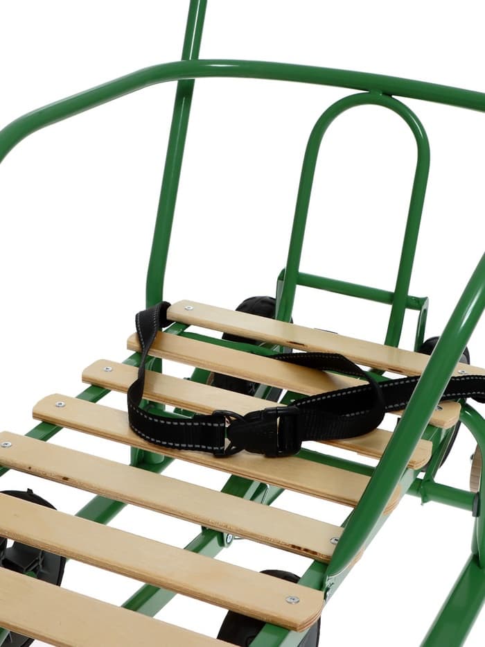 Санки детские с колёсами Nika Kids «Тимка 5 универсал», с ручкой, оливковые