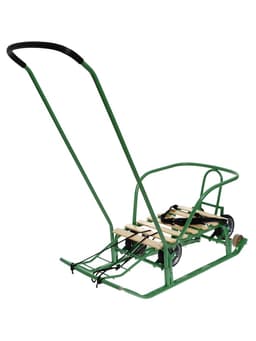 Санки детские с колёсами Nika Kids «Тимка 5 универсал», с ручкой, оливковые