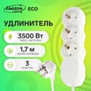 Удлинитель Luazon Lighting ECO, 3 розетки, 1.7 м, 16 А, 3500 Вт, ПВС 3×1 мм2, с заземлением