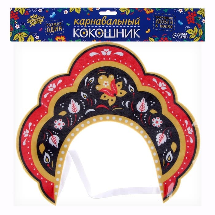 Ободок кокошник «Русская красавица» из фетра, с нанесением