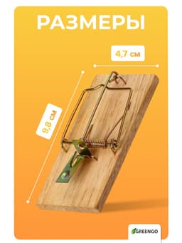 Мышеловка, 8×5 см, дерево, Greengo