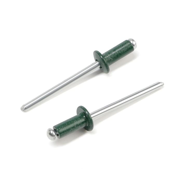 Заклёпки ТУНДРА krep, вытяжные, алюминий-сталь, 4×10 мм, темно-зеленые, 50 шт.