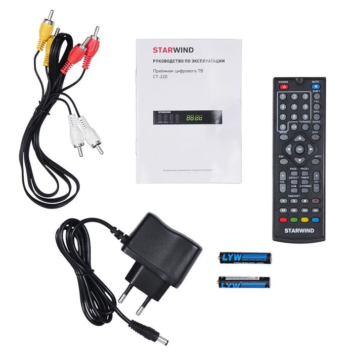 Ресивер DVB-T2 Starwind CT-220, чёрный