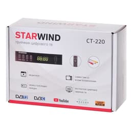 Ресивер DVB-T2 Starwind CT-220, чёрный