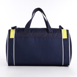 Сумка спортивная мужская на молнии, 3 наружных кармана, длинный ремень, средний размер, синяя, жёлтая