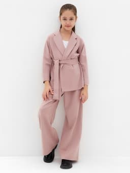 Костюм для девочки: жакет, брюки MINAKU: PartyDress, пыльно-розовый, рост 128 см