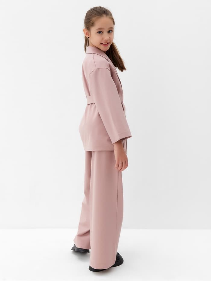Костюм для девочки: жакет, брюки MINAKU: PartyDress, пыльно-розовый, рост 128 см