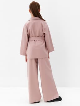 Костюм для девочки: жакет, брюки MINAKU: PartyDress, пыльно-розовый, рост 128 см