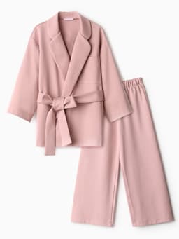 Костюм для девочки: жакет, брюки MINAKU: PartyDress, пыльно-розовый, рост 128 см