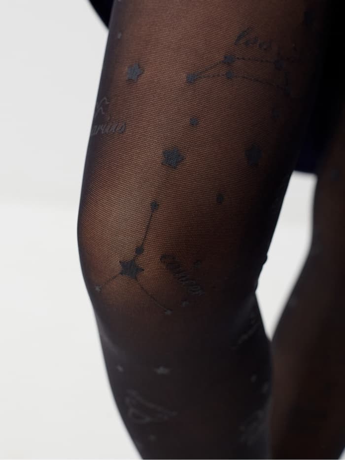 Колготки подростковые «Знаки зодиака», чёрные, рост 158-164 см