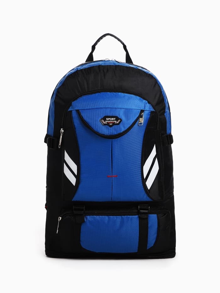 Рюкзак туристический 37 л, с карманами, с увеличением, карманами, синий