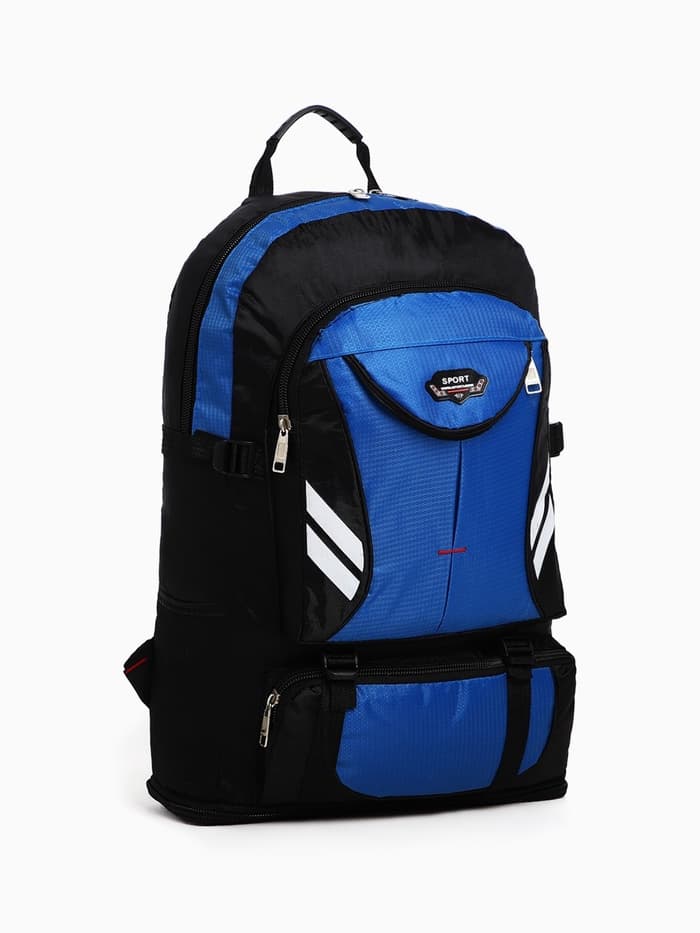 Рюкзак туристический 37 л, с карманами, с увеличением, карманами, синий