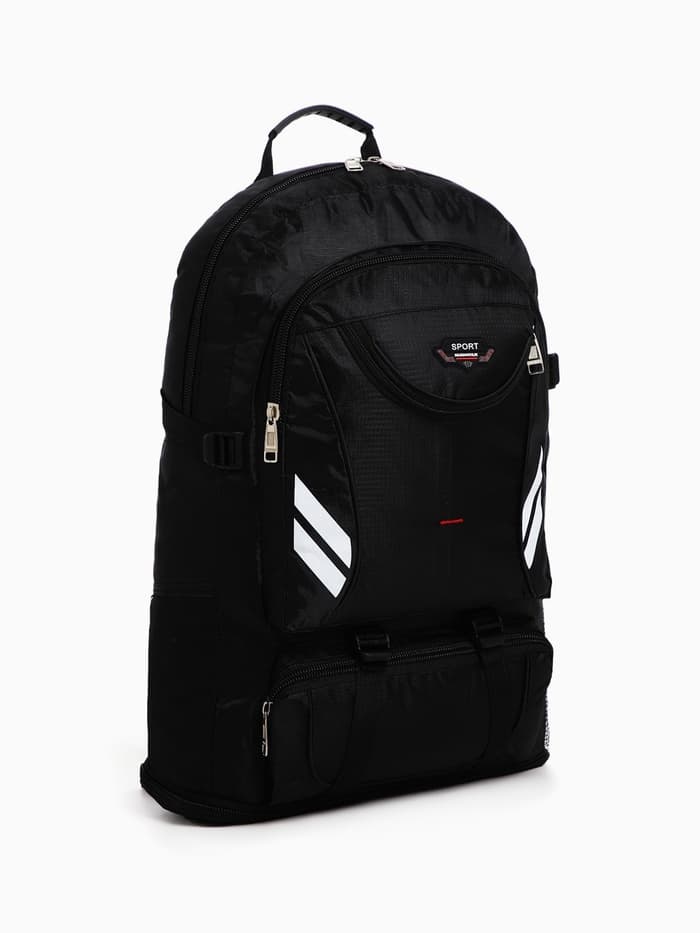 Рюкзак туристический 37 л, с увеличением, с карманами, чёрный