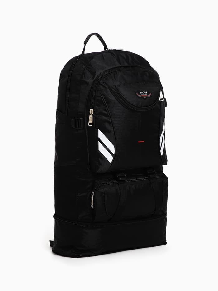 Рюкзак туристический 37 л, с увеличением, с карманами, чёрный