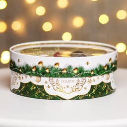 Коробка подарочная новогодняя с окном «Новогодний подарок» 21×21×8 см