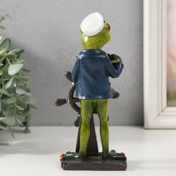 Фигурка полистоун лак «Лягушонок капитан корабля», 6×8×19 см