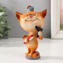 Фигурка полистоун лак «Кошечка парикмахер», 8×7.2×13.5 см