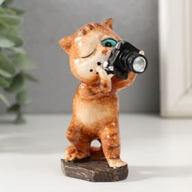 Фигурка полистоун лак «Котишка фотокорреспондент», 6×4.5×9 см