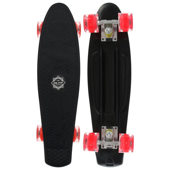 Скейтборд ONLITOP, 56×15 см, колёса световые PU 60×45 мм, алюминиевая рама, цвет МИКС