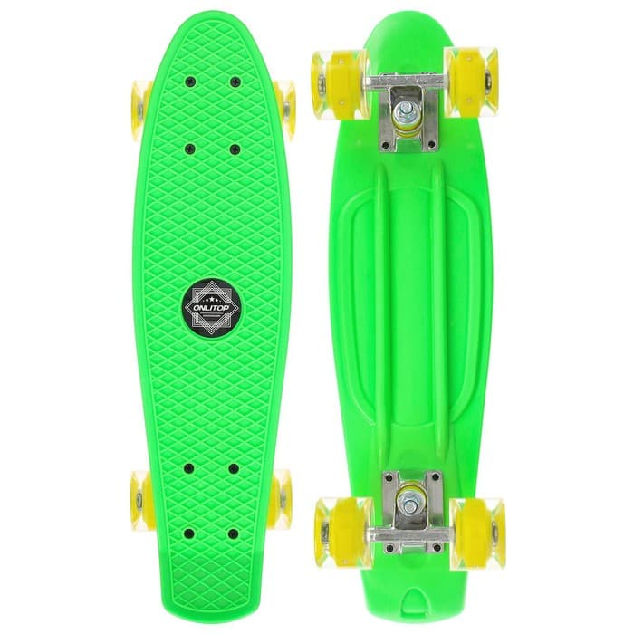 Скейтборд ONLITOP, 56×15 см, колёса световые PU 60×45 мм, алюминиевая рама, цвет МИКС