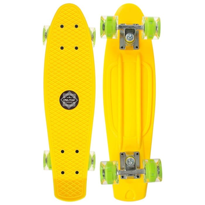 Скейтборд ONLITOP, 56×15 см, колёса световые PU 60×45 мм, алюминиевая рама, цвет МИКС
